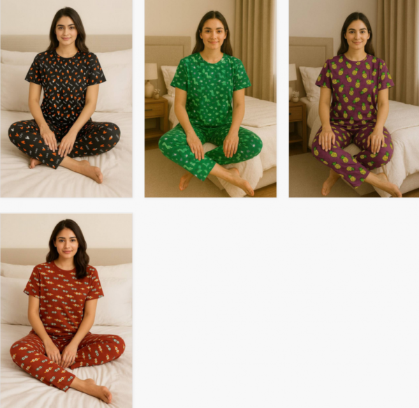 Swara Womens Night Wear 1 Cotton Night Suit Catalog Wholesale Collection Exporter - Image 5