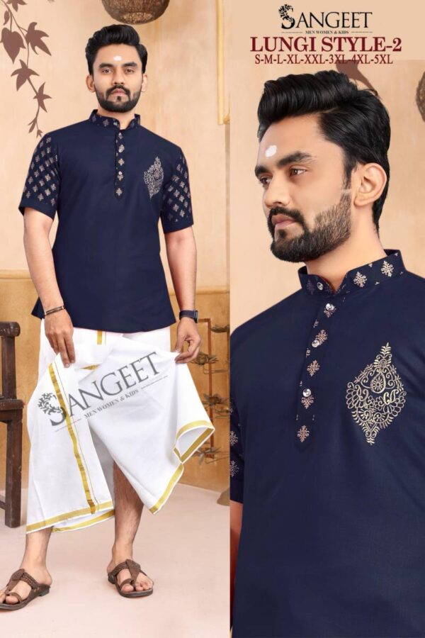 Lungi Style Vol 2 Colours Slub Cotton Gold Printed Men Shirts Catalog Wholesale Collection Exporter - Image 9
