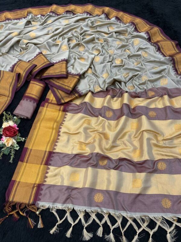 Aab Cotton Paithani 04 Cotton Silk Fancy Saree Catalog Wholesale Collection Exporter - Image 3