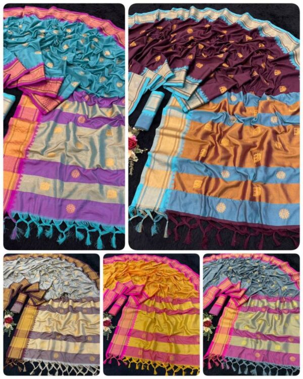 Aab Cotton Paithani 04 Cotton Silk Fancy Saree Catalog Wholesale Collection Exporter - Image 5
