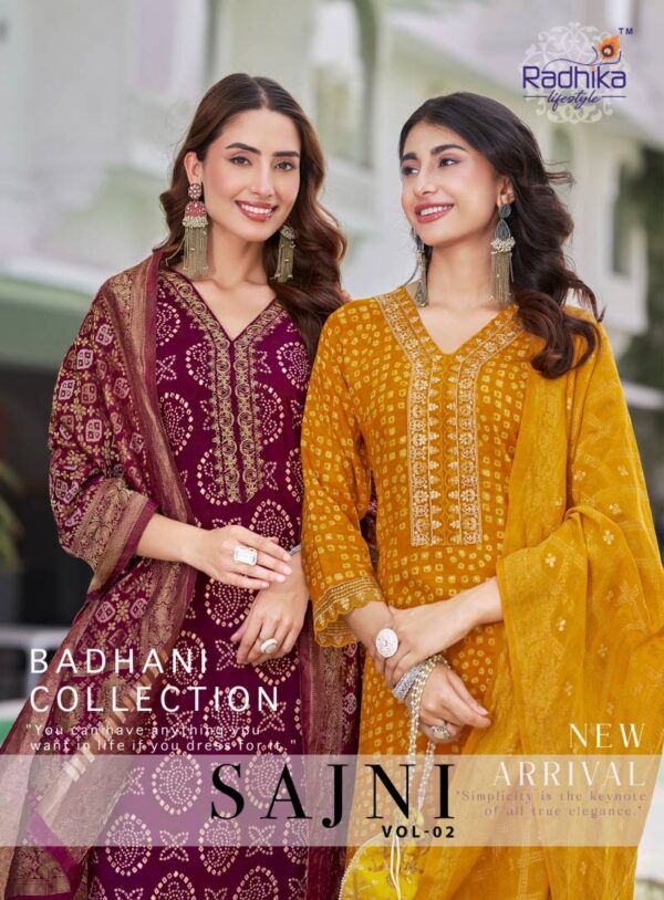 Radhika Sajni Vol 2 Rayon Printed Readymade Catalog Wholesale Collection Exporter