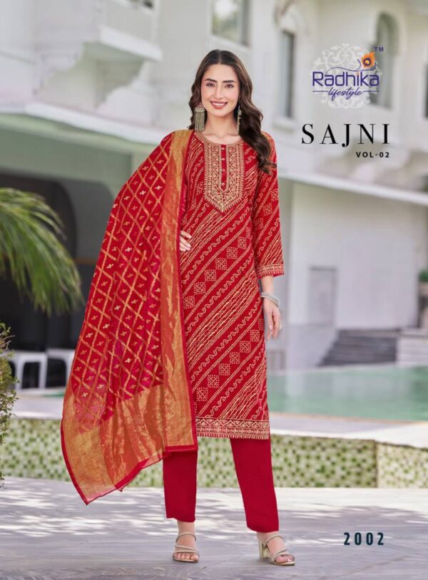 Radhika Sajni Vol 2 Rayon Printed Readymade Catalog Wholesale Collection Exporter - Image 2