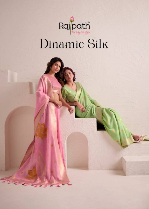 Rajpath Dinamic Silk Soft Linen Fancy Saree Catalog Wholesale Collection Exporter