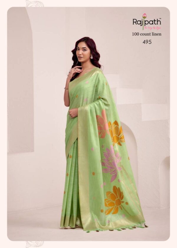 Rajpath Dinamic Silk Soft Linen Fancy Saree Catalog Wholesale Collection Exporter - Image 7