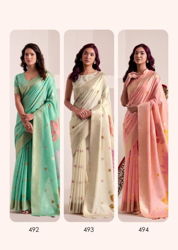 Rajpath Dinamic Silk Soft Linen Fancy Saree Catalog Wholesale Collection Exporter - Image 8