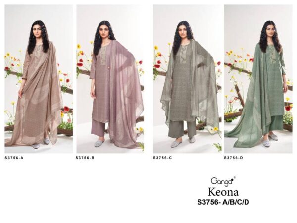 Ganga Keona Cotton Satin Printed Salwar Kameez Catalog Wholesale Collection Exporter - Image 7