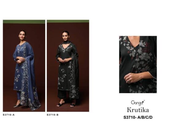 Ganga Krutika Cotton Satin Printed Salwar Kameez Catalog Wholesale Collection Exporter - Image 4