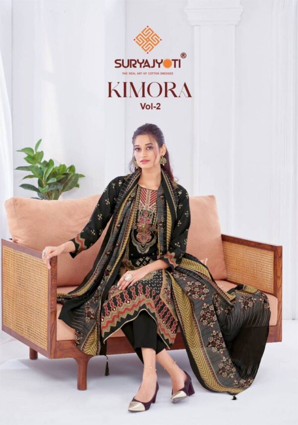 Suryajyoti Kimora Vol 2 Model Printed Dress Material Catalog Wholesale Collection Exporter