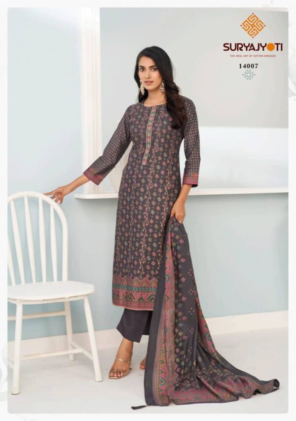 SuryaJyoti Pushpa Vol 14 Modal Printed Dress Material Catalog Wholesale Collection Exporter - Image 4