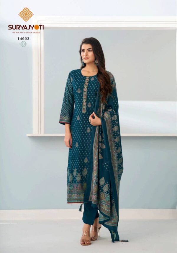 SuryaJyoti Pushpa Vol 14 Modal Printed Dress Material Catalog Wholesale Collection Exporter - Image 8