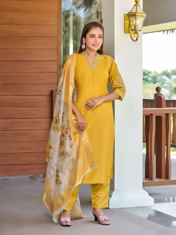 Aanchi Pankhi Shimmer Straight Kurti Bottom With Dupatta Catalog Wholesale Collection Exporter - Image 2