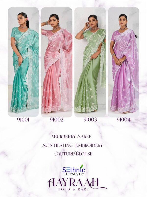 Sethnic Aayraah Burberry Embroidered Saree Catalog Wholesale Collection Exporter - Image 6