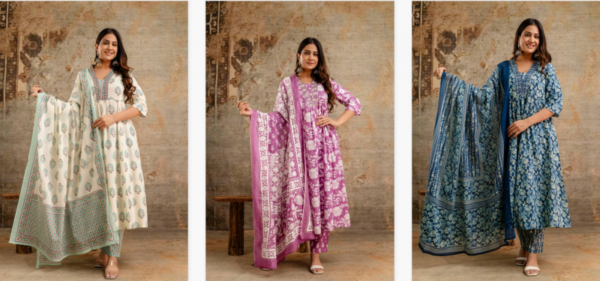 Nityaa F 14 Cotton Printed Kurti Bottom With Dupatta Catalog Wholesale Collection - Image 4