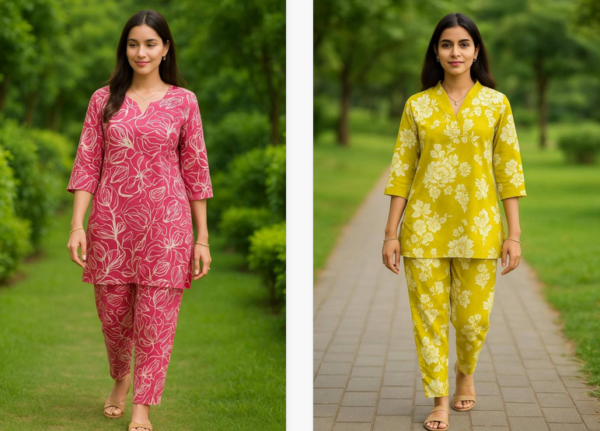 Swara Jaipuri Prints 2 Cotton Co Ord Set Catalog Wholesale Collection Exporter - Image 3