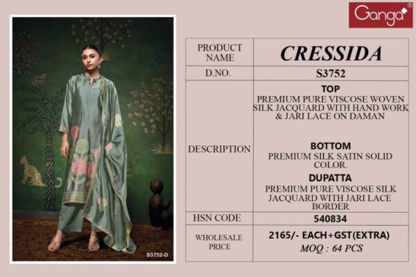 Ganga Cressida Viscose Woven Silk Jacquard Salwar Kameez Catalog Wholesale Collection Exporter - Image 6