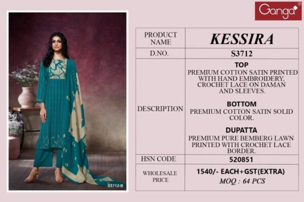 Ganga Kessira Cotton Satin Printed Salwar Kameez Catalog Wholesale Collection Exporter - Image 6