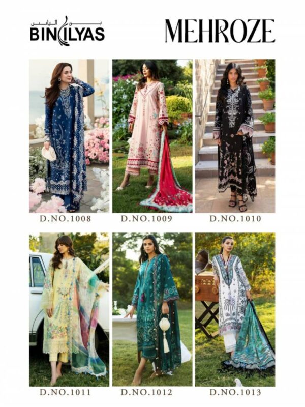 Binilyas Mehroze Vol 1 Karachi Cotton Dress Material Catalog Wholesale Collection Exporter - Image 8