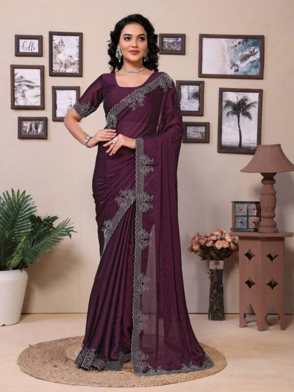 Hp Series 517 Rangoli With Diamond Work Saree Catalog Wholesale Collection Exporter - Image 4