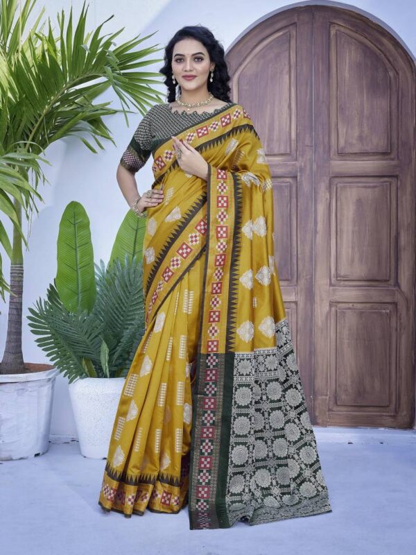 Hp Series 518 Silk Blend Woven Saree Catalog Wholesale Collection Exporter - Image 4