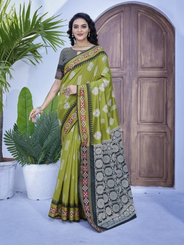 Hp Series 518 Silk Blend Woven Saree Catalog Wholesale Collection Exporter - Image 5