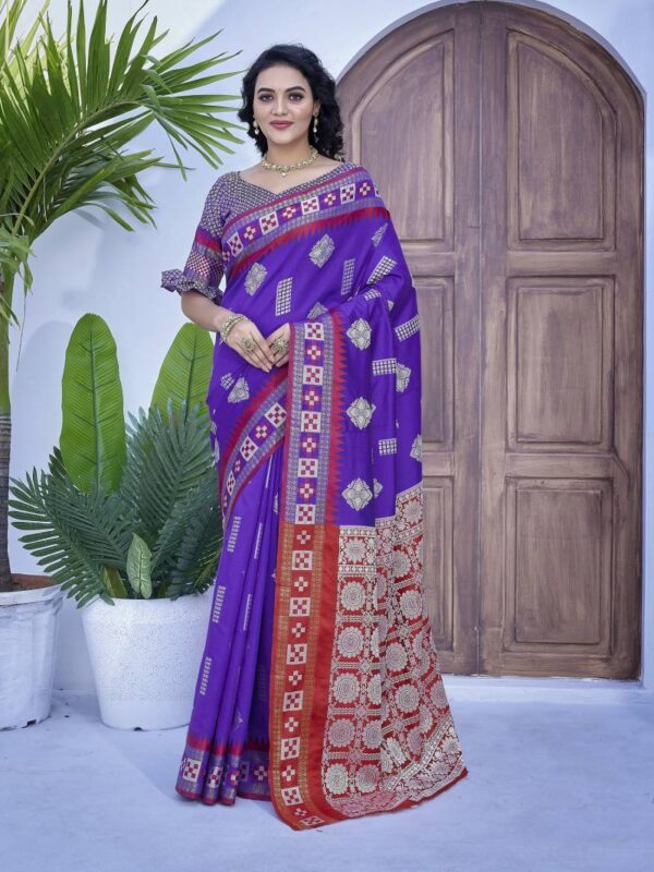 Hp Series 518 Silk Blend Woven Saree Catalog Wholesale Collection Exporter - Image 6