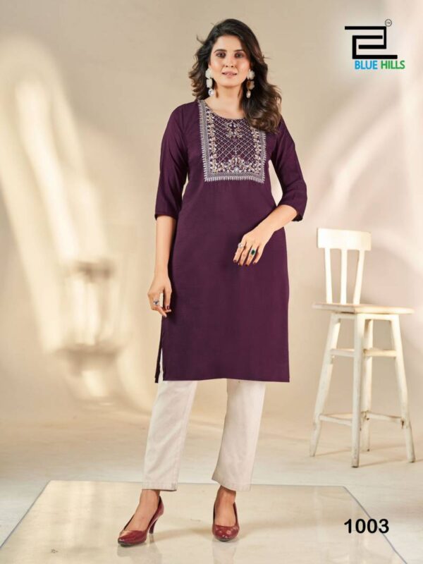Blue Hills Sonia Soft Silk Thread Embroidered Kurti Catalog Wholesale Collection Exporter - Image 2