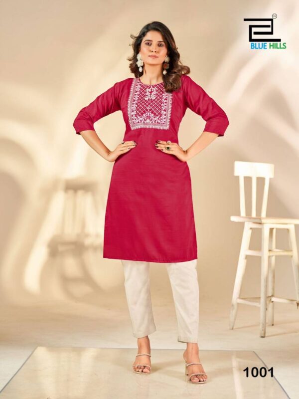 Blue Hills Sonia Soft Silk Thread Embroidered Kurti Catalog Wholesale Collection Exporter - Image 3