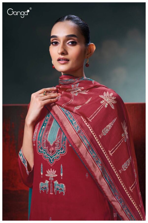 Ganga Fiyoni Cotton Satin Printed Salwar Kameez Catalog Wholesale Collection Exporter