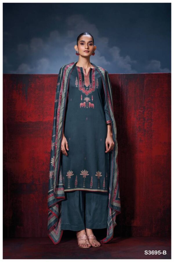 Ganga Fiyoni Cotton Satin Printed Salwar Kameez Catalog Wholesale Collection Exporter - Image 2