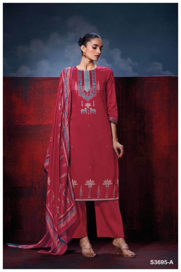 Ganga Fiyoni Cotton Satin Printed Salwar Kameez Catalog Wholesale Collection Exporter - Image 3