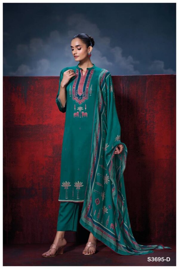 Ganga Fiyoni Cotton Satin Printed Salwar Kameez Catalog Wholesale Collection Exporter - Image 4