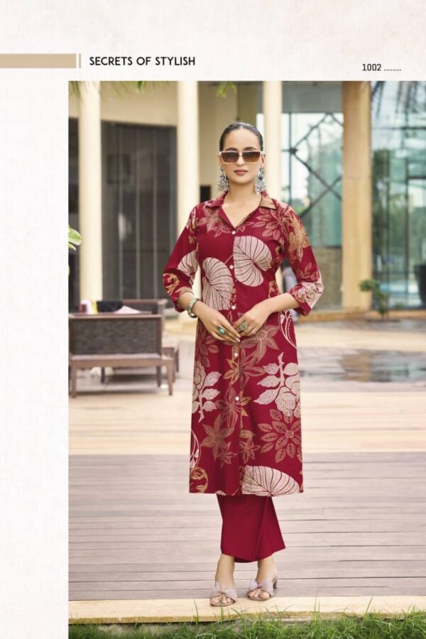 Ossm Rosy Vatican Discharge Printed Co Ord Set Catalog Wholesale Collection Exporter - Image 3