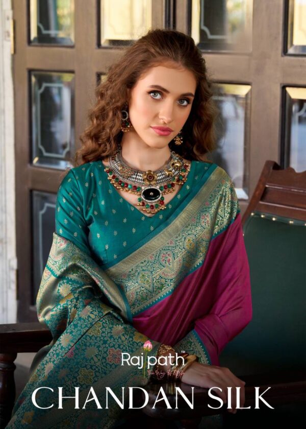 Rajpath Chandan Silk Soft Silk Fancy Saree Catalog Wholesale Collection Exporter
