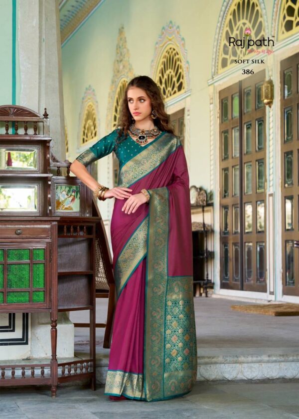 Rajpath Chandan Silk Soft Silk Fancy Saree Catalog Wholesale Collection Exporter - Image 2