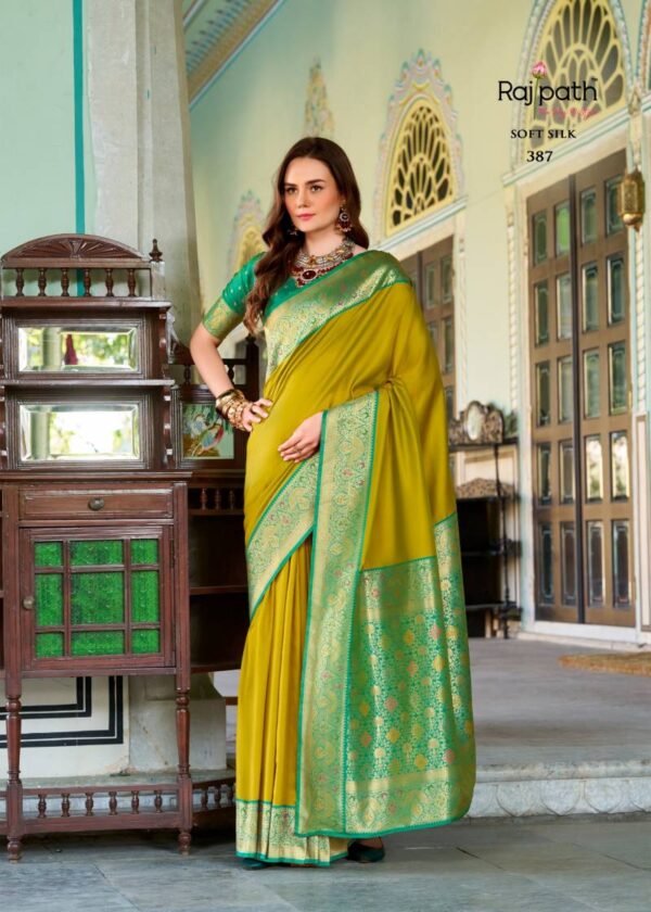 Rajpath Chandan Silk Soft Silk Fancy Saree Catalog Wholesale Collection Exporter - Image 3