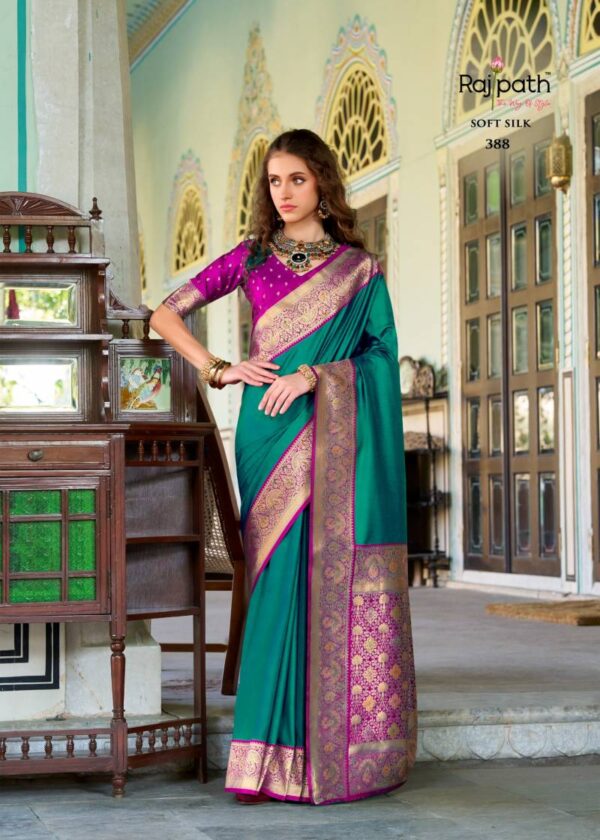 Rajpath Chandan Silk Soft Silk Fancy Saree Catalog Wholesale Collection Exporter - Image 4