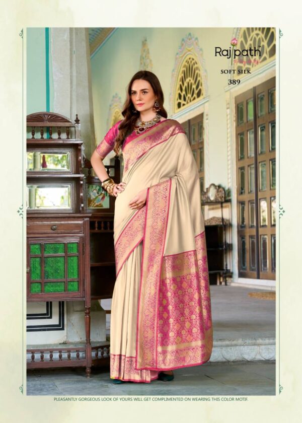 Rajpath Chandan Silk Soft Silk Fancy Saree Catalog Wholesale Collection Exporter - Image 5