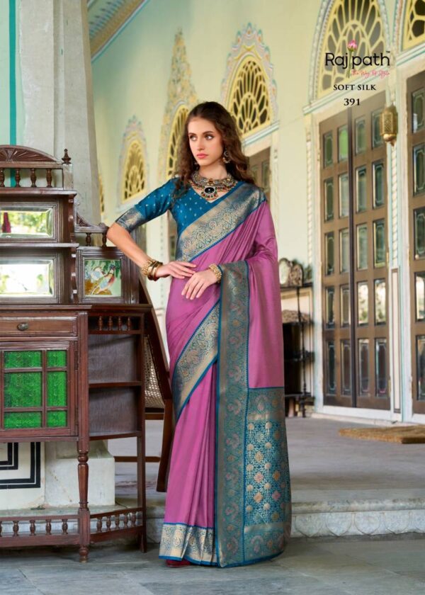 Rajpath Chandan Silk Soft Silk Fancy Saree Catalog Wholesale Collection Exporter - Image 6