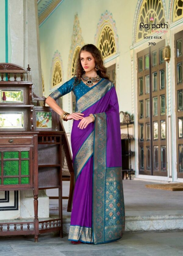 Rajpath Chandan Silk Soft Silk Fancy Saree Catalog Wholesale Collection Exporter - Image 7