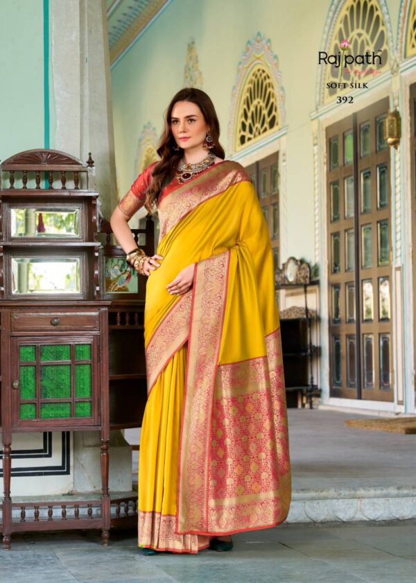 Rajpath Chandan Silk Soft Silk Fancy Saree Catalog Wholesale Collection Exporter - Image 8
