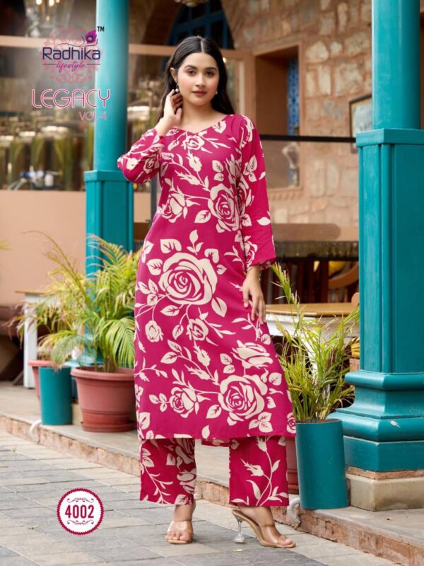 Radhika Legacy Vol 4 Rayon Printed Co Ord Set Catalog Wholesale Collection Exporter - Image 10