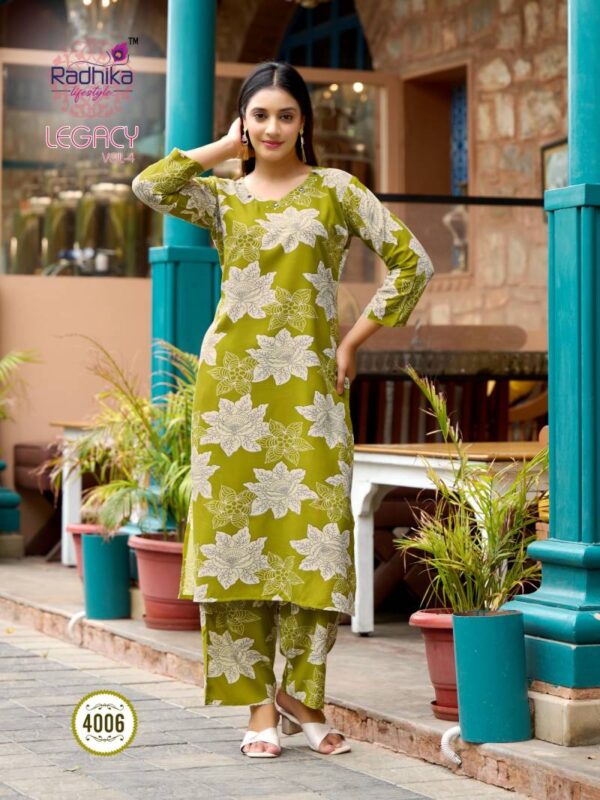 Radhika Legacy Vol 4 Rayon Printed Co Ord Set Catalog Wholesale Collection Exporter - Image 6