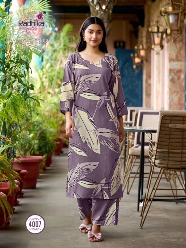 Radhika Legacy Vol 4 Rayon Printed Co Ord Set Catalog Wholesale Collection Exporter - Image 7