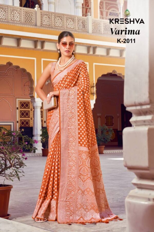 Kreshva Varima Georgette Weaving Saree Catalog Wholesale Collection Exporter - Image 3