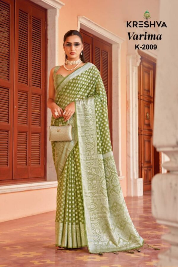 Kreshva Varima Georgette Weaving Saree Catalog Wholesale Collection Exporter - Image 4