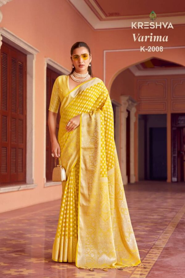 Kreshva Varima Georgette Weaving Saree Catalog Wholesale Collection Exporter - Image 5