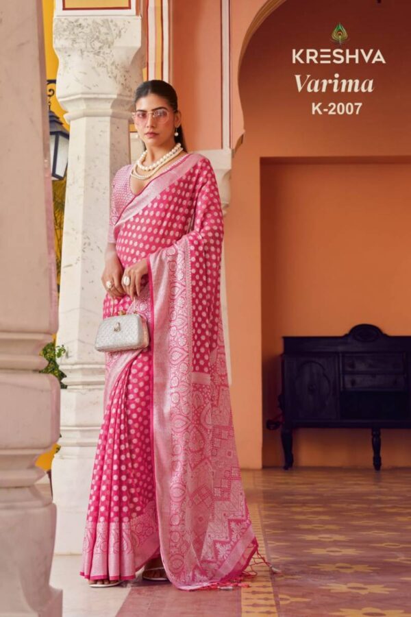 Kreshva Varima Georgette Weaving Saree Catalog Wholesale Collection Exporter - Image 6