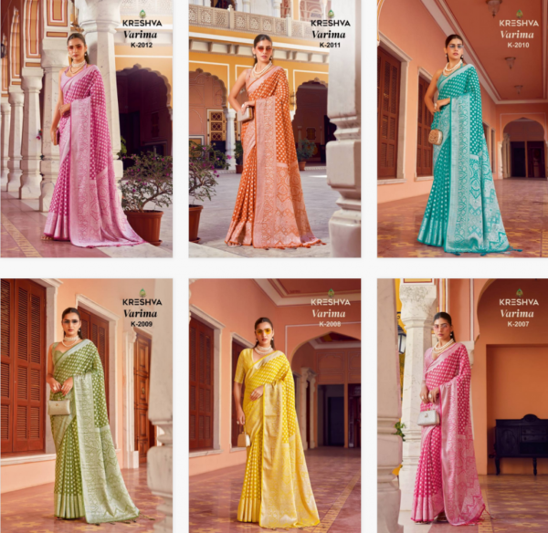 Kreshva Varima Georgette Weaving Saree Catalog Wholesale Collection Exporter - Image 7