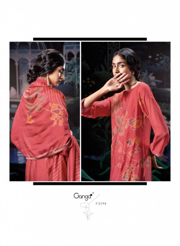 Ganga Atha Bemberg Silk Printed Salwar Kameez Catalog Wholesale Collection Exporter - Image 7