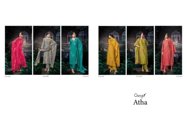 Ganga Atha Bemberg Silk Printed Salwar Kameez Catalog Wholesale Collection Exporter - Image 9